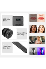 HyMark RGB-CL120 LED Video Fotoğraf Dolgu Işığı 9000K LCD Ekran 20 Efekt DSLR Vlog Canlı Yayın