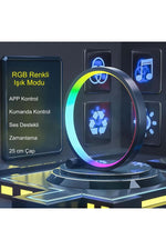 HyMark 10 İnç Akıllı RGB Müzik Ritim Gece Lambası 25cm Alüminyum Halka Led Işığı Masa Lamba