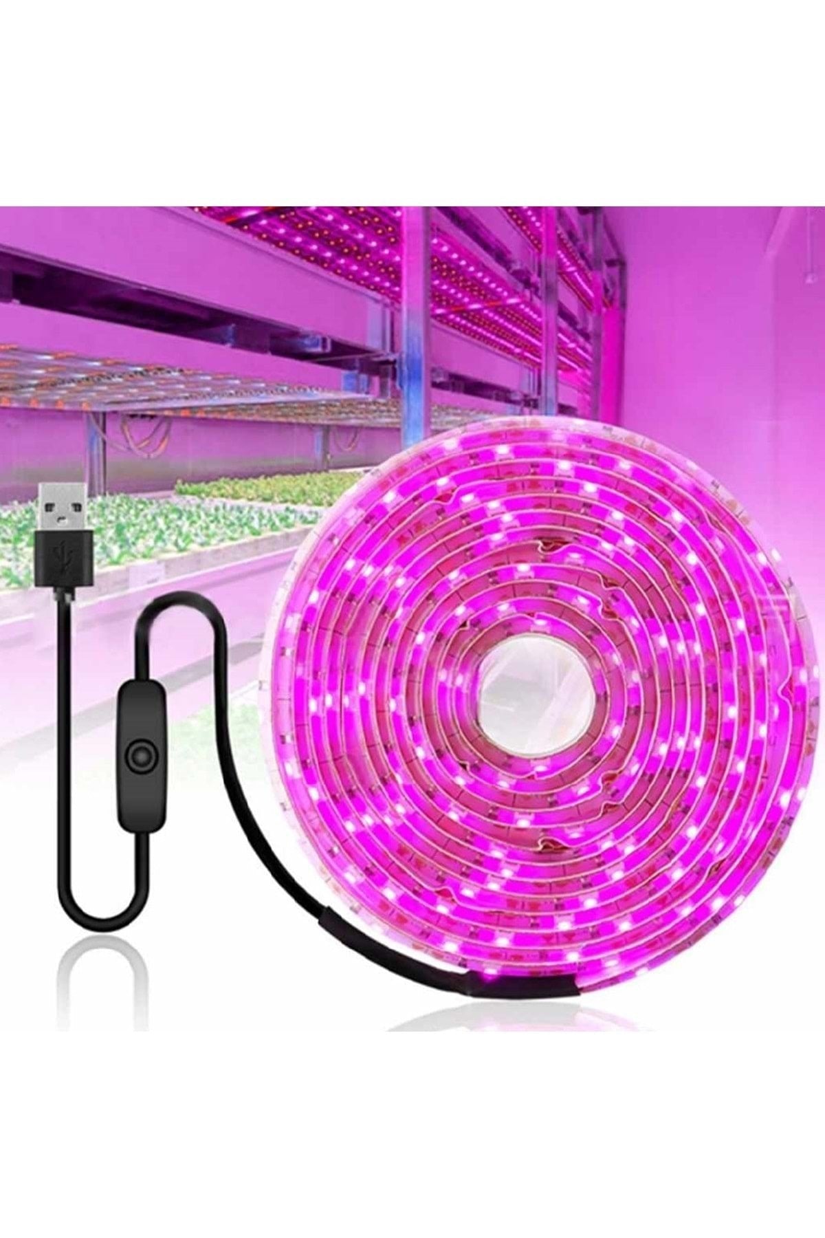 HyMark Bitki Yetiştirme Lambası Tam Spektrum Usb Şerit Led  3 metre