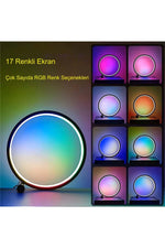HyMark 10 İnç Akıllı RGB Müzik Ritim Gece Lambası 25cm Alüminyum Halka Led Işığı Masa Lamba