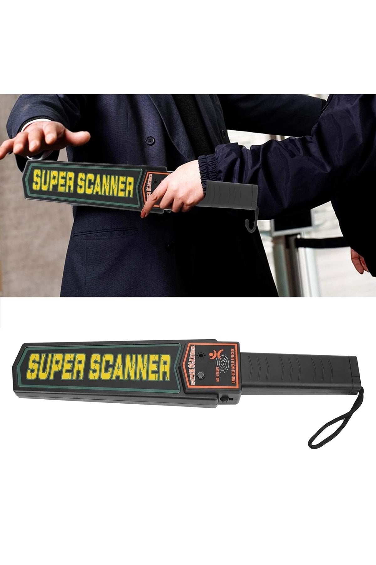HyMark Süper Scanner MD-3003B1 El Tipi Üst Arama Dedektörü 9V Pil Dahil